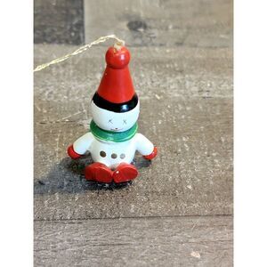 Wooden white clown dunce hat ornament Xmas decor